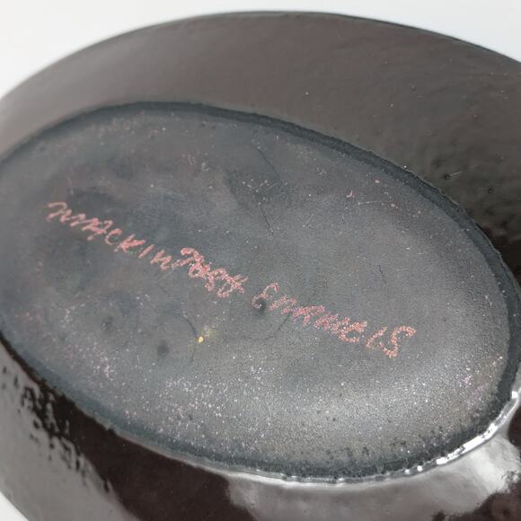 Mackintosh Enamels Snowflake Dish Blue Winter Trinket Tray Signed Oval Decor - Picture 7 of 11